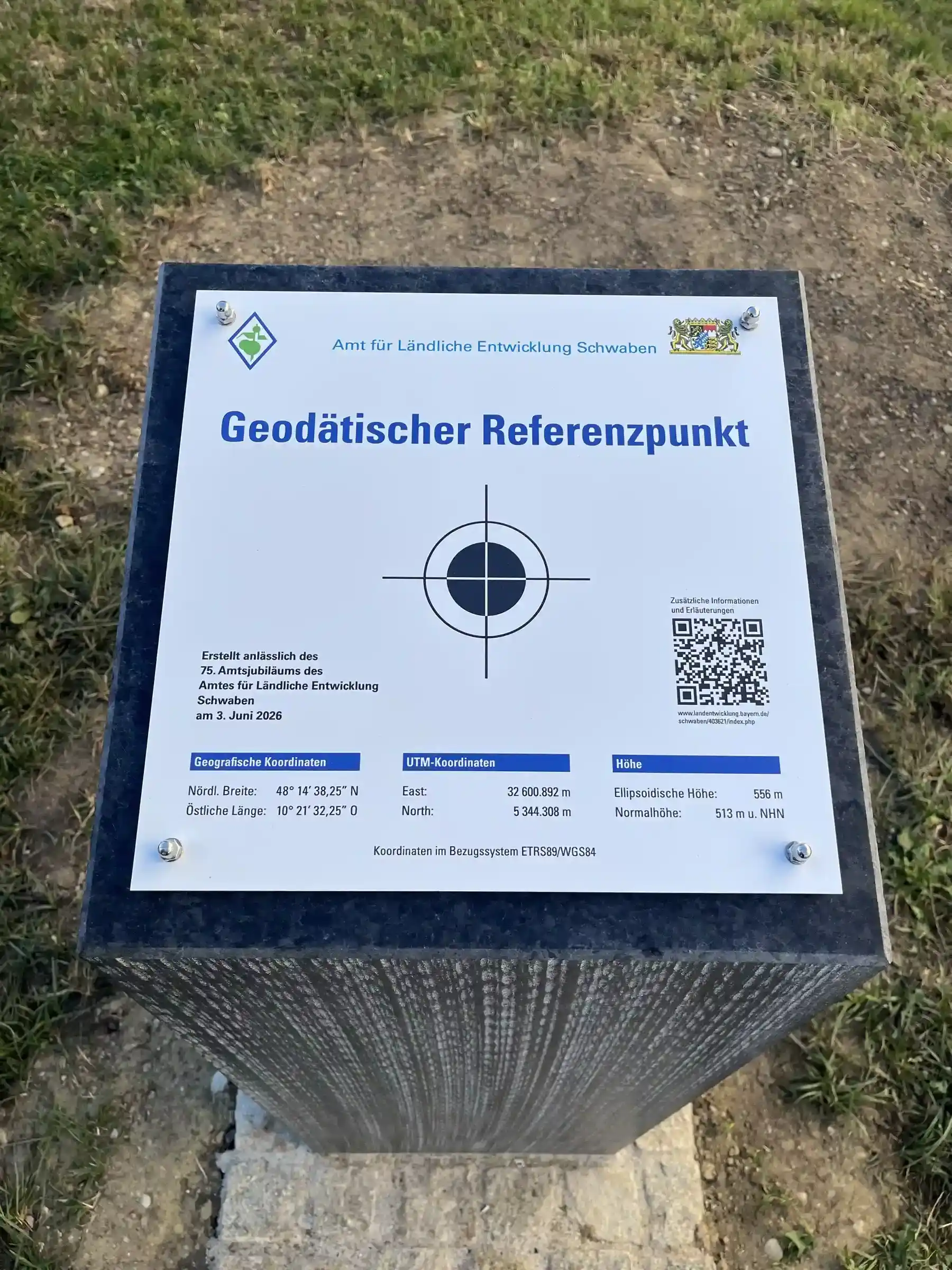 75 jähriges Jubiläum des Amtes für ländliche Entwicklung in Krumbach: geodätischer Referenzpunkt