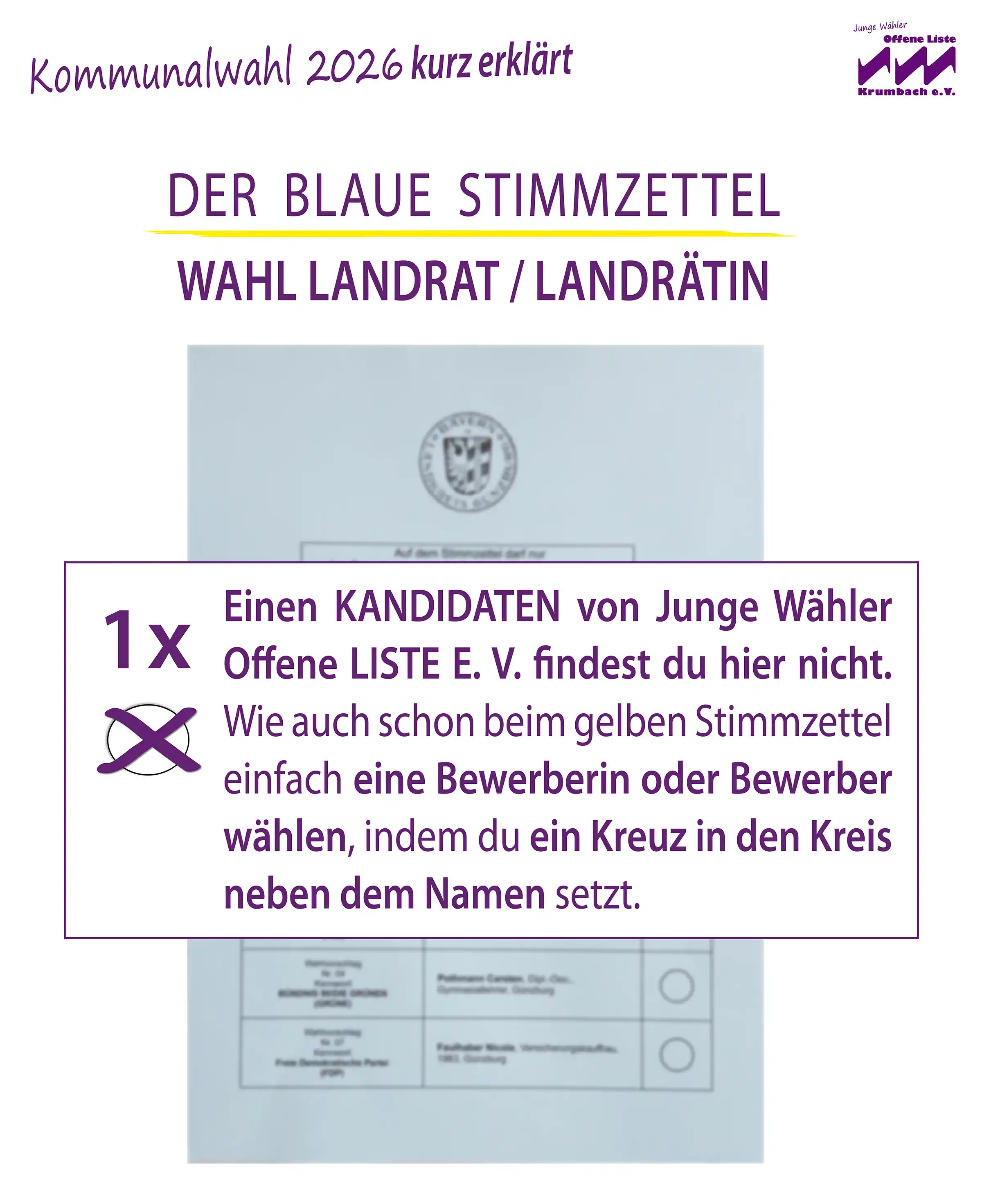 Kommunalwahl 2026 Krumbach: Stimmzettel ausfüllen leicht gemacht! Landratswahl
