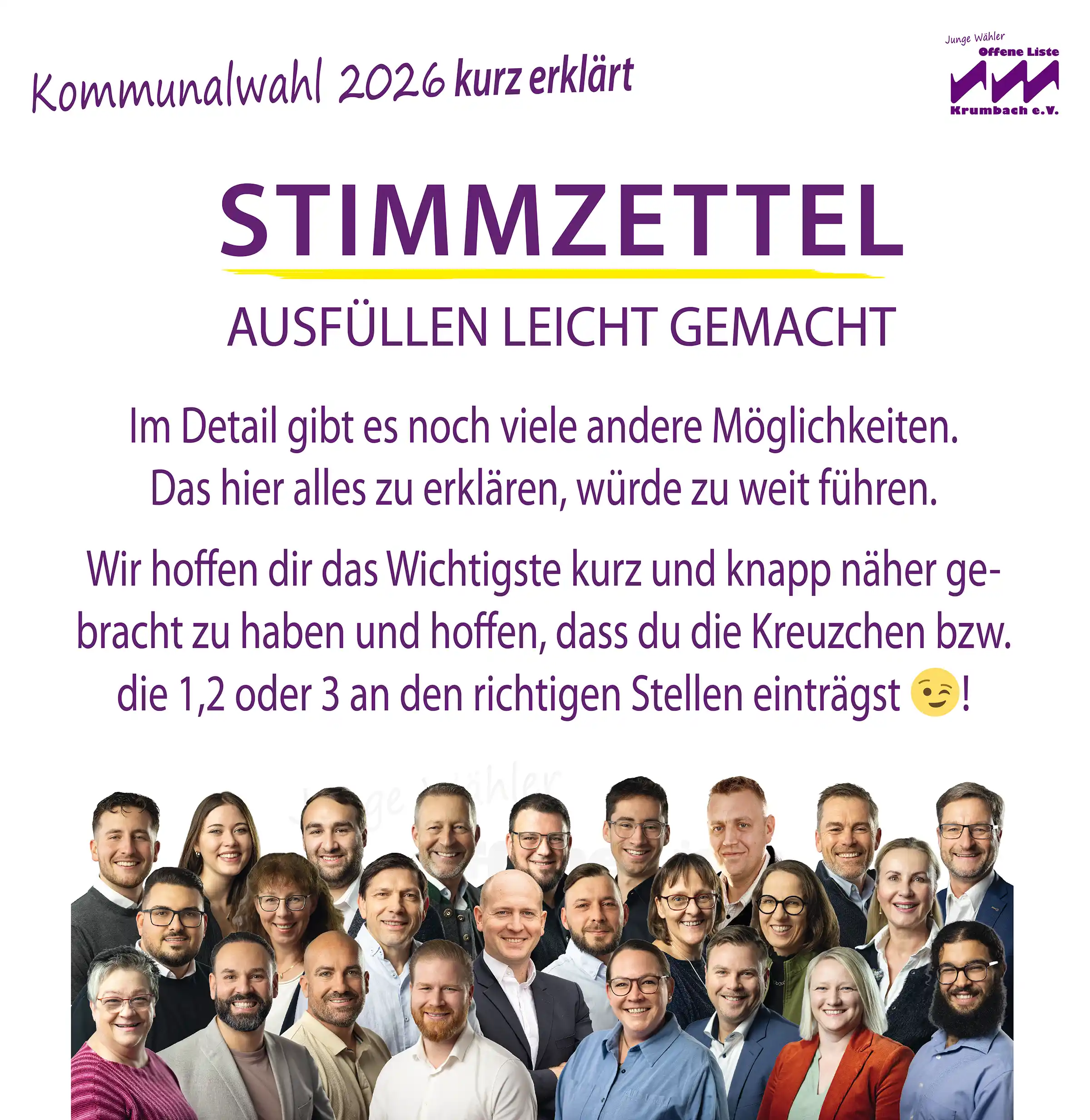 Kommunalwahl 2026 Krumbach: Stimmzettel ausfüllen leicht gemacht! Danke